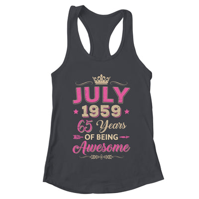 July 1959 65 Years Of Being Awesome Retro 65th Birthday Shirt & Tank Top | teecentury