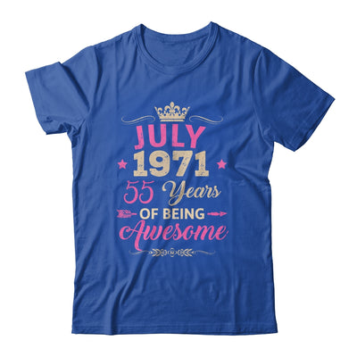 July 1971 55 Years Of Being Awesome Retro 55th Birthday Shirt & Tank Top | teecentury
