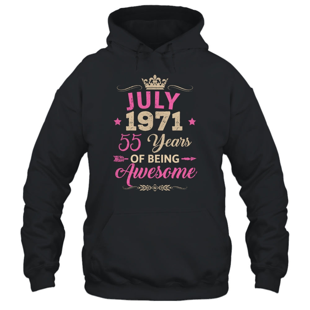 July 1971 55 Years Of Being Awesome Retro 55th Birthday Shirt & Tank Top | teecentury