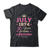 July 1974 50 Years Of Being Awesome Retro 50th Birthday Shirt & Tank Top | teecentury