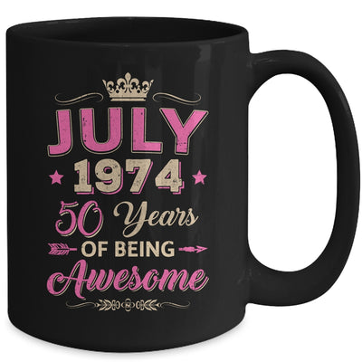 July 1974 50 Years Of Being Awesome Retro 50th Birthday Mug | teecentury