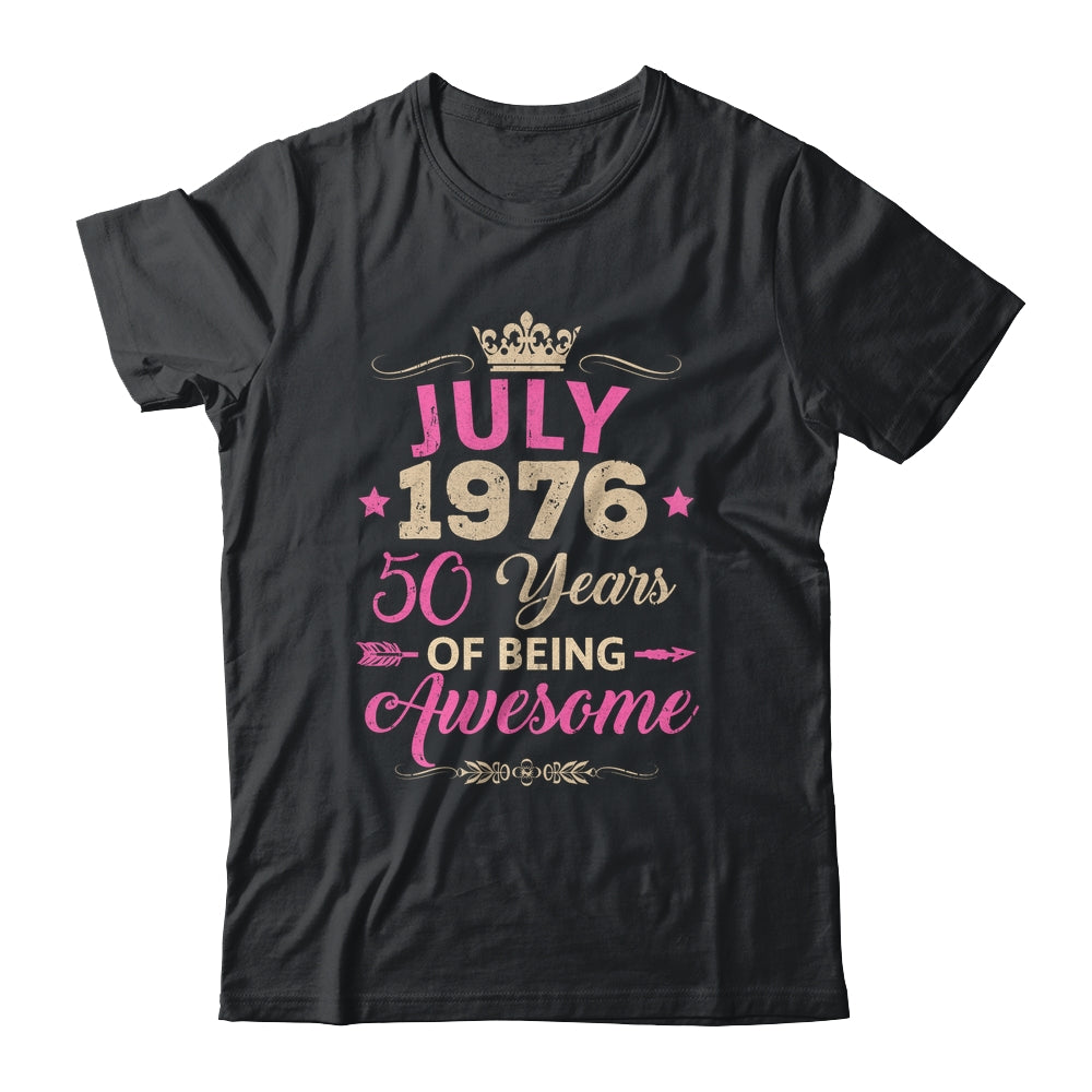 July 1976 50 Years Of Being Awesome Retro 50th Birthday Shirt & Tank Top | teecentury