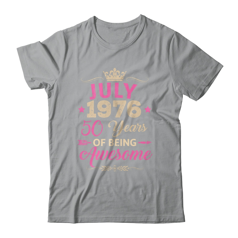 July 1976 50 Years Of Being Awesome Retro 50th Birthday Shirt & Tank Top | teecentury