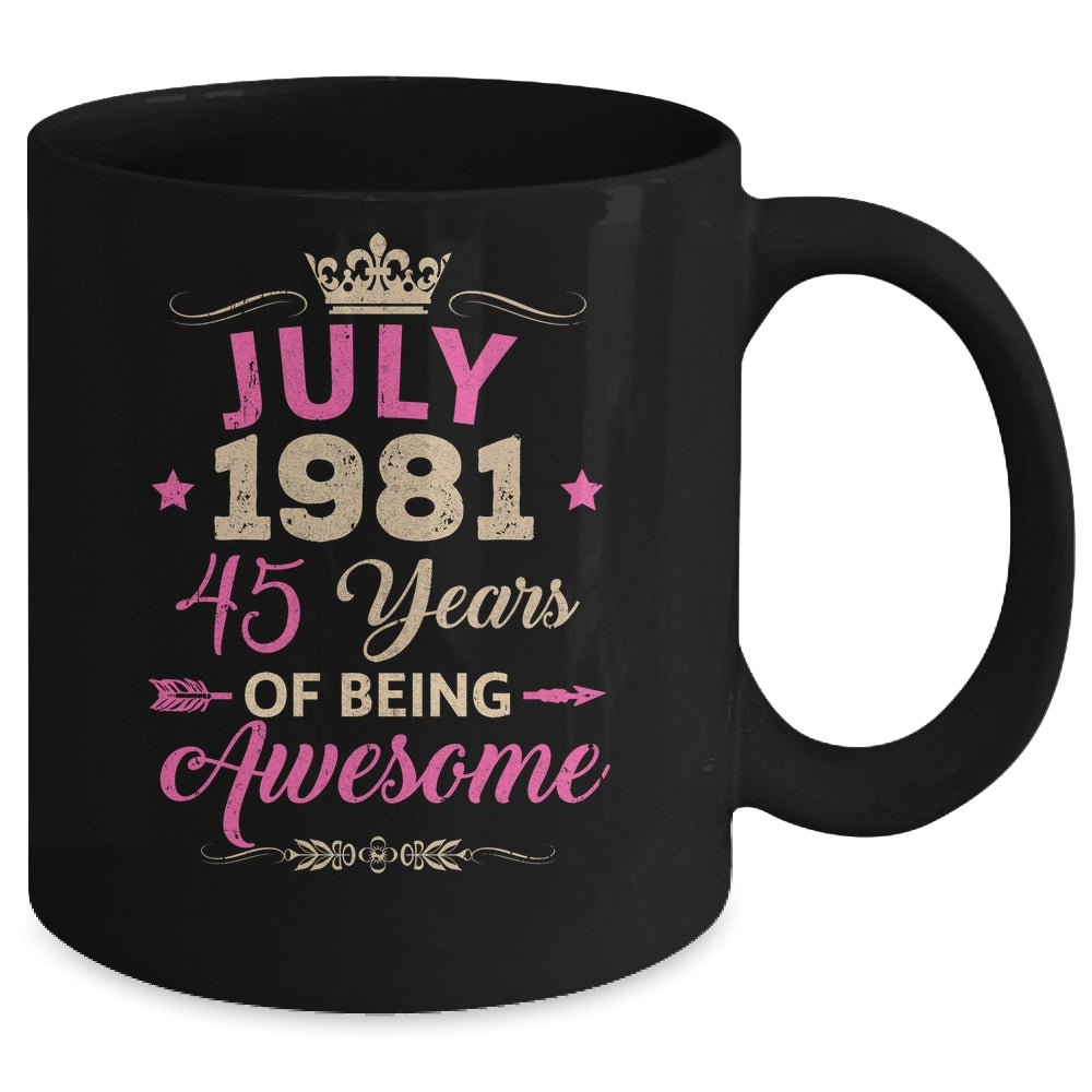 July 1981 45 Years Of Being Awesome Retro 45th Birthday Mug | teecentury