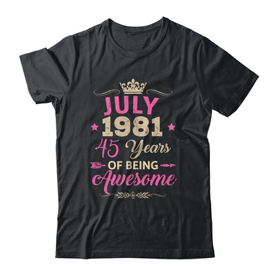 July 1981 45 Years Of Being Awesome Retro 45th Birthday Shirt & Tank Top | teecentury