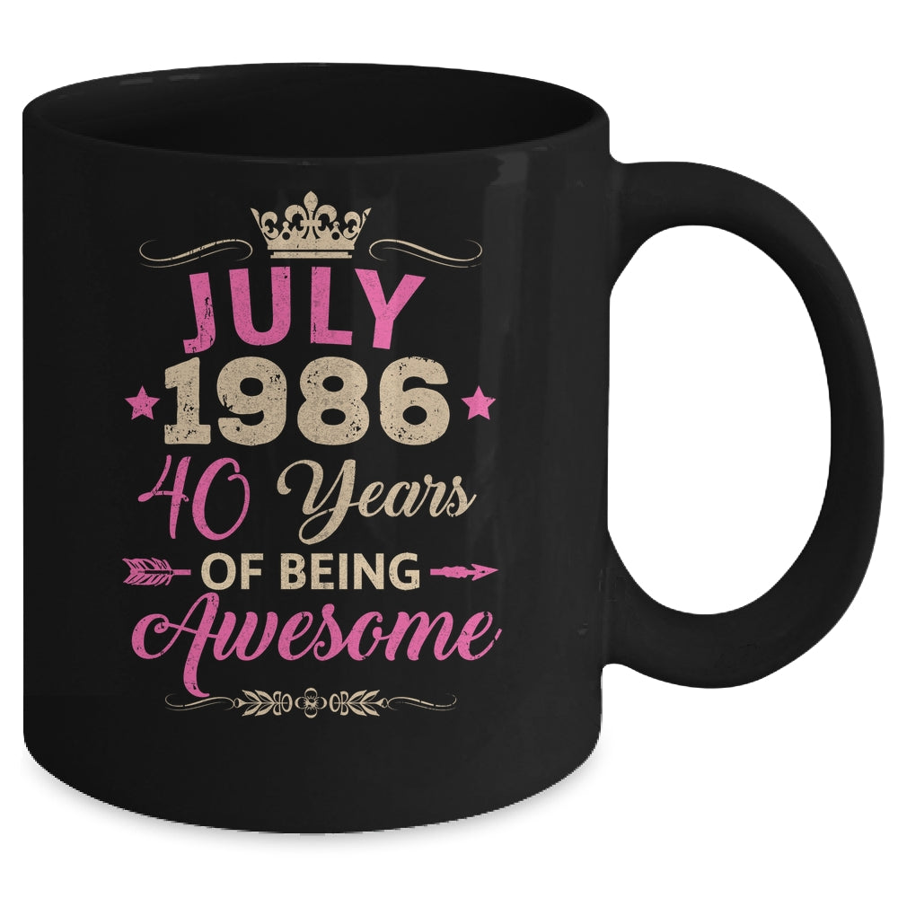July 1986 40 Years Of Being Awesome Retro 40th Birthday Mug | teecentury
