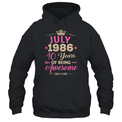 July 1986 40 Years Of Being Awesome Retro 40th Birthday Shirt & Tank Top | teecentury