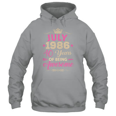 July 1986 40 Years Of Being Awesome Retro 40th Birthday Shirt & Tank Top | teecentury