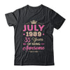 July 1989 35 Years Of Being Awesome Retro 35th Birthday Shirt & Tank Top | teecentury