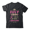 July 1994 30 Years Of Being Awesome Retro 30th Birthday Shirt & Tank Top | teecentury