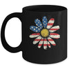 July 4th Daisy US Flag Spring Summer Wildflower Women Girls Mug | teecentury