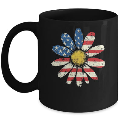 July 4th Daisy US Flag Spring Summer Wildflower Women Girls Mug | teecentury