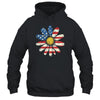 July 4th Daisy US Flag Spring Summer Wildflower Women Girls Shirt & Tank Top | teecentury