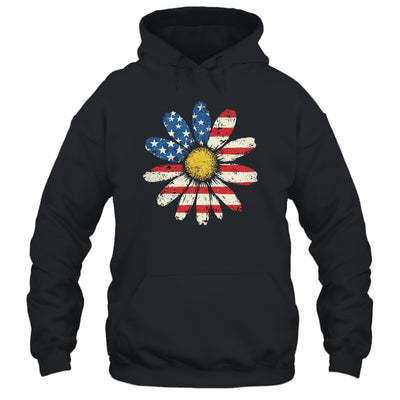 July 4th Daisy US Flag Spring Summer Wildflower Women Girls Shirt & Tank Top | teecentury