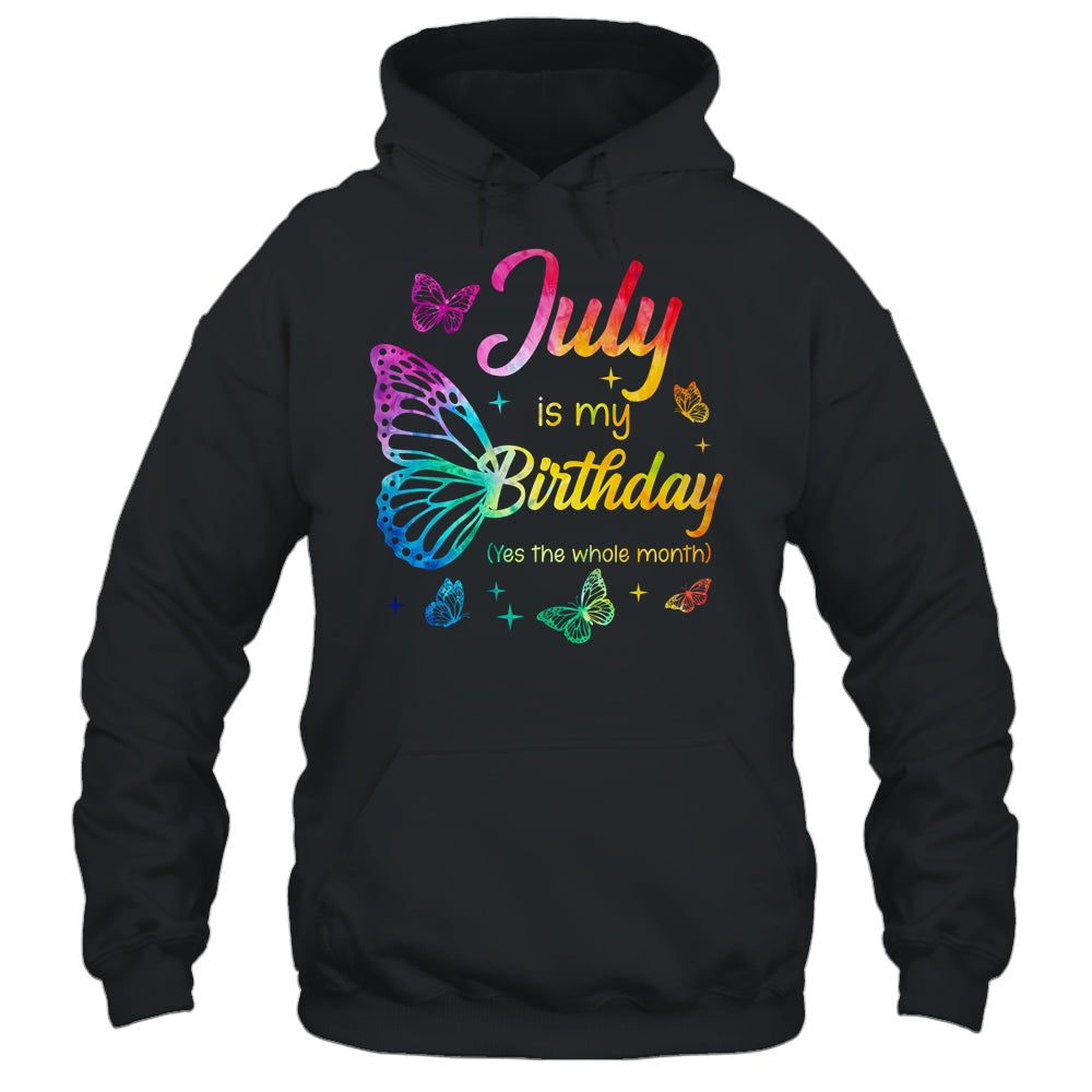 July Birthday For Women Girls Butterfly Tie Dye Theme Shirt & Tank Top | teecentury