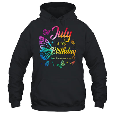 July Birthday For Women Girls Butterfly Tie Dye Theme Shirt & Tank Top | teecentury