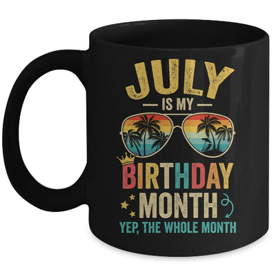 July Is My Birthday Retro Sunglasses Funny Birthday Mug | teecentury