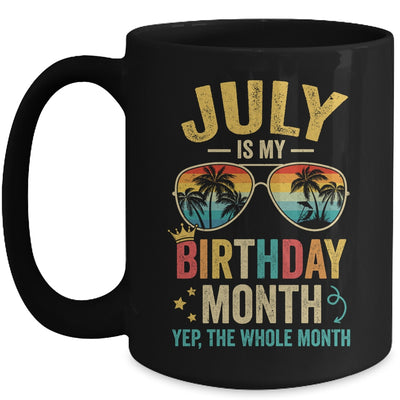 July Is My Birthday Retro Sunglasses Funny Birthday Mug | teecentury