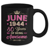 June 1944 80 Years Of Being Awesome Retro 80th Birthday Mug | teecentury