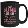 June 1949 75 Years Of Being Awesome Retro 75th Birthday Mug | teecentury