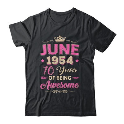 June 1954 70 Years Of Being Awesome Retro 70th Birthday Shirt & Tank Top | teecentury