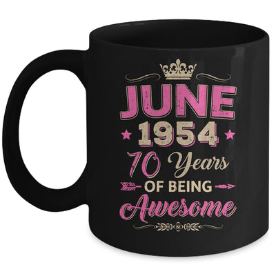 June 1954 70 Years Of Being Awesome Retro 70th Birthday Mug | teecentury