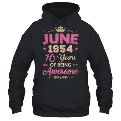 June 1954 70 Years Of Being Awesome Retro 70th Birthday Shirt & Tank Top | teecentury