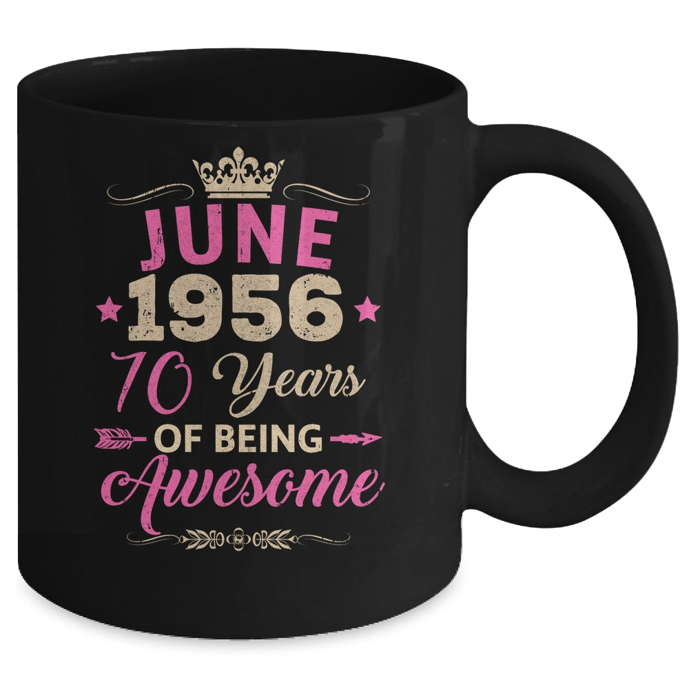 June 1956 70 Years Of Being Awesome Retro 70th Birthday Mug | teecentury