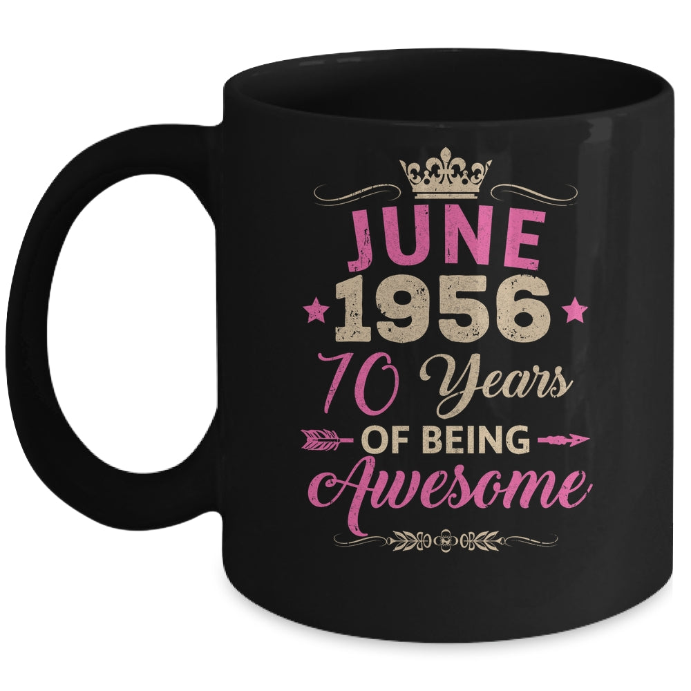 June 1956 70 Years Of Being Awesome Retro 70th Birthday Mug | teecentury