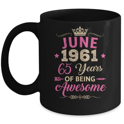 June 1961 65 Years Of Being Awesome Retro 65th Birthday Mug | teecentury