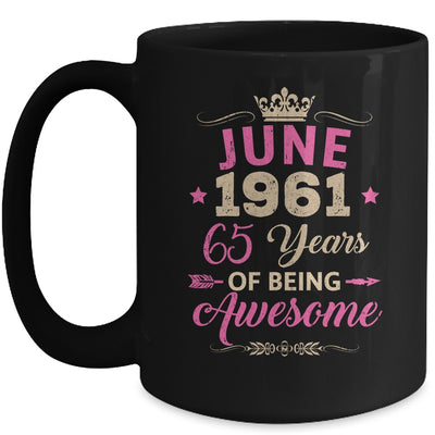 June 1961 65 Years Of Being Awesome Retro 65th Birthday Mug | teecentury