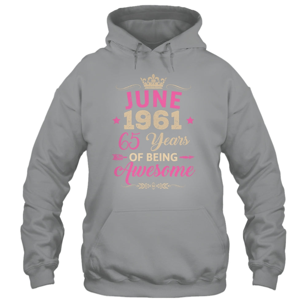 June 1961 65 Years Of Being Awesome Retro 65th Birthday Shirt & Tank Top | teecentury