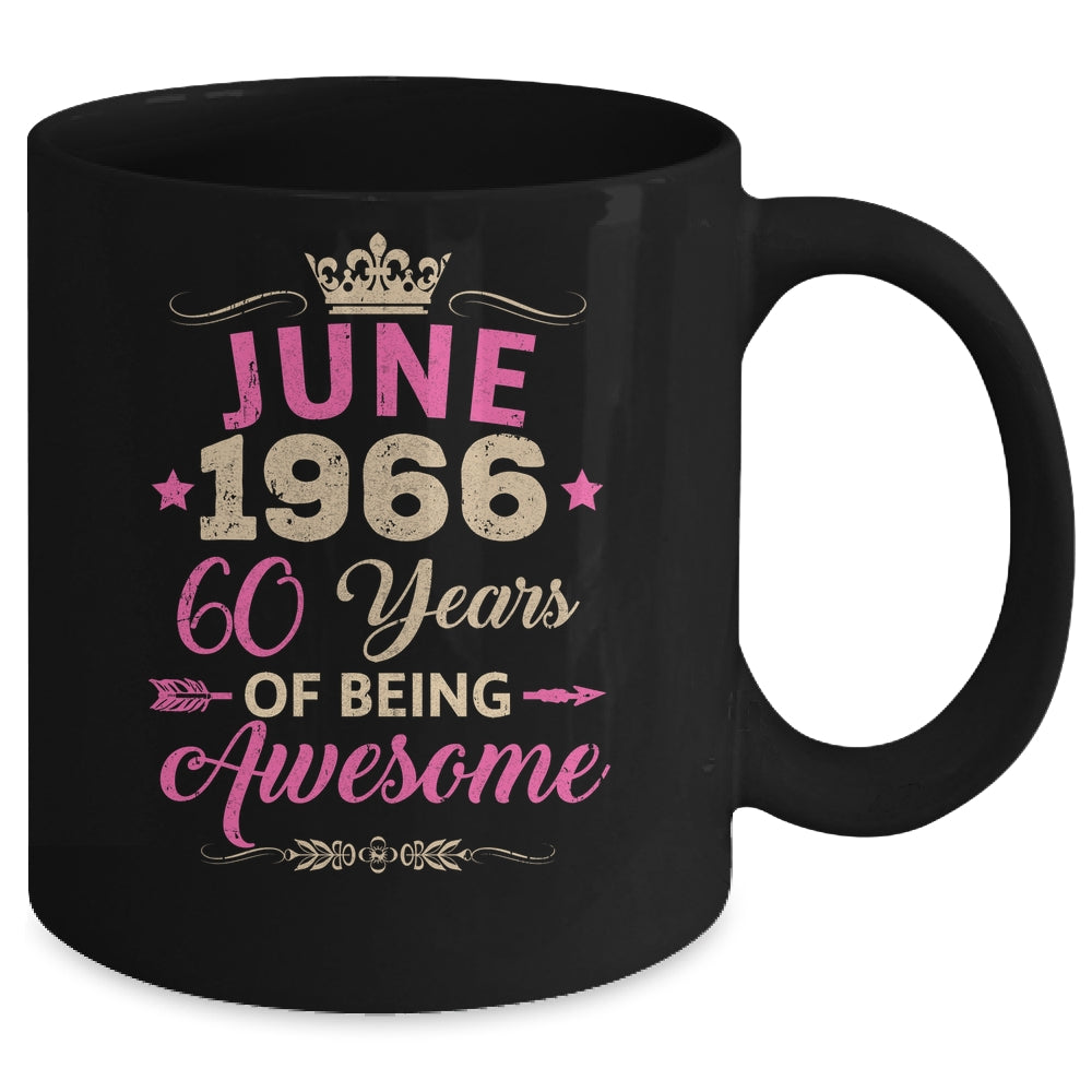 June 1966 60 Years Of Being Awesome Retro 60th Birthday Mug | teecentury