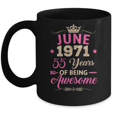 June 1971 55 Years Of Being Awesome Retro 55th Birthday Mug | teecentury