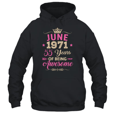 June 1971 55 Years Of Being Awesome Retro 55th Birthday Shirt & Tank Top | teecentury