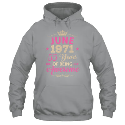 June 1971 55 Years Of Being Awesome Retro 55th Birthday Shirt & Tank Top | teecentury