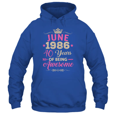 June 1986 40 Years Of Being Awesome Retro 40th Birthday Shirt & Tank Top | teecentury