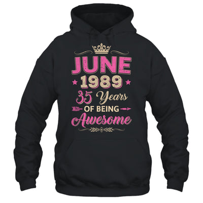 June 1989 35 Years Of Being Awesome Retro 35th Birthday Shirt & Tank Top | teecentury