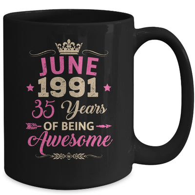 June 1991 35 Years Of Being Awesome Retro 35th Birthday Mug | teecentury