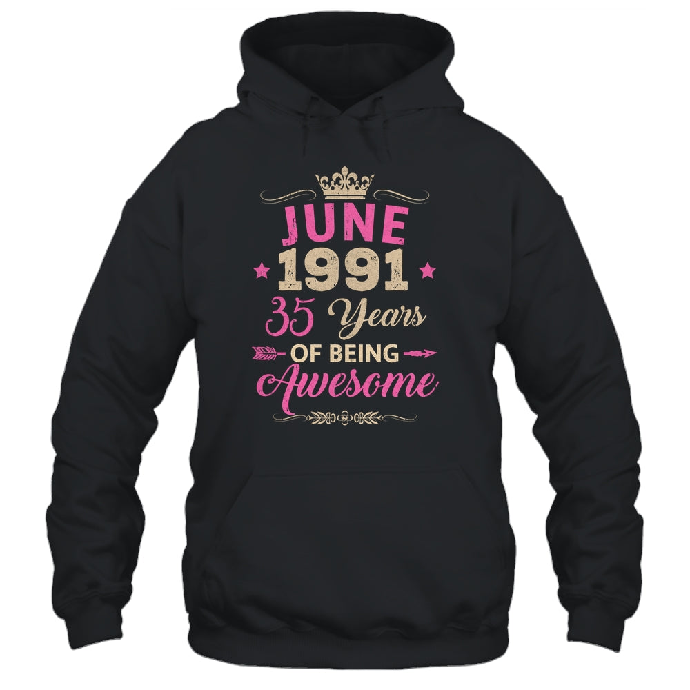 June 1991 35 Years Of Being Awesome Retro 35th Birthday Shirt & Tank Top | teecentury