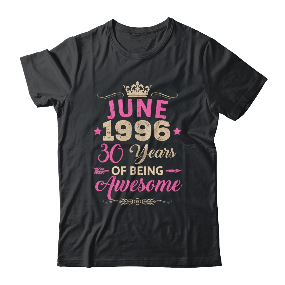 June 1996 30 Years Of Being Awesome Retro 30th Birthday Shirt & Tank Top | teecentury