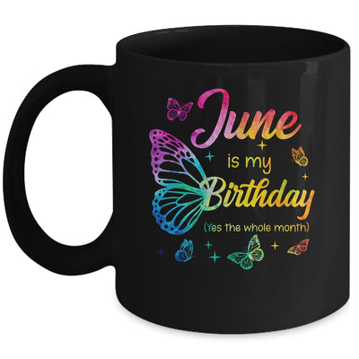 June Birthday For Women Girls Butterfly Tie Dye Theme Mug | teecentury