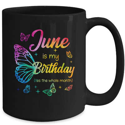 June Birthday For Women Girls Butterfly Tie Dye Theme Mug | teecentury