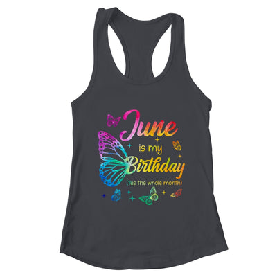 June Birthday For Women Girls Butterfly Tie Dye Theme Shirt & Tank Top | teecentury