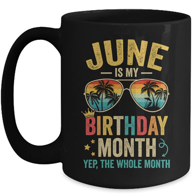 June Is My Birthday Retro Sunglasses Funny Birthday Mug | teecentury