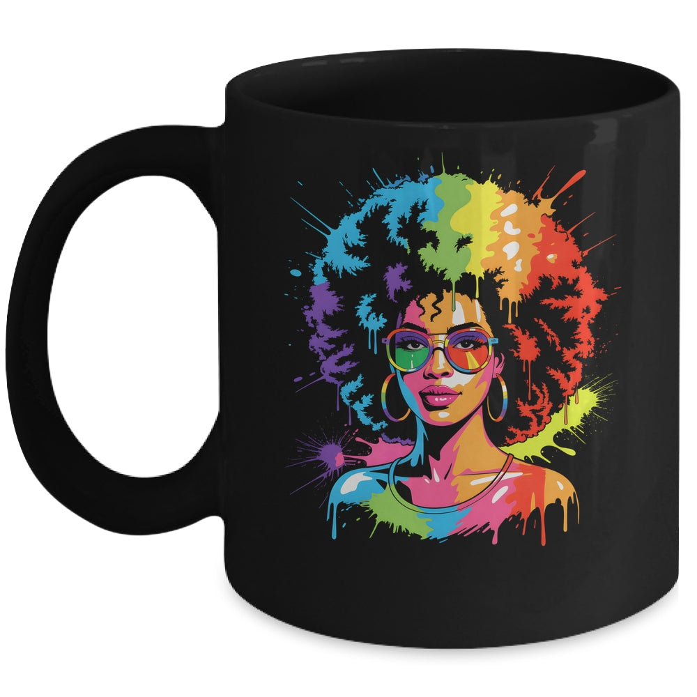 Juneteenth Black Queen Afro Pride Art Dripping Melanin Women Mug | teecentury