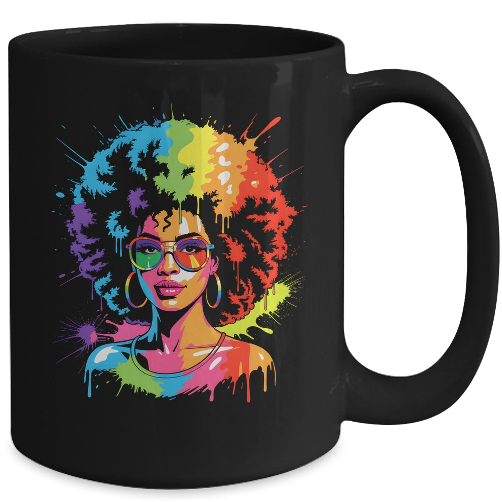 Juneteenth Black Queen Afro Pride Art Dripping Melanin Women Mug | teecentury