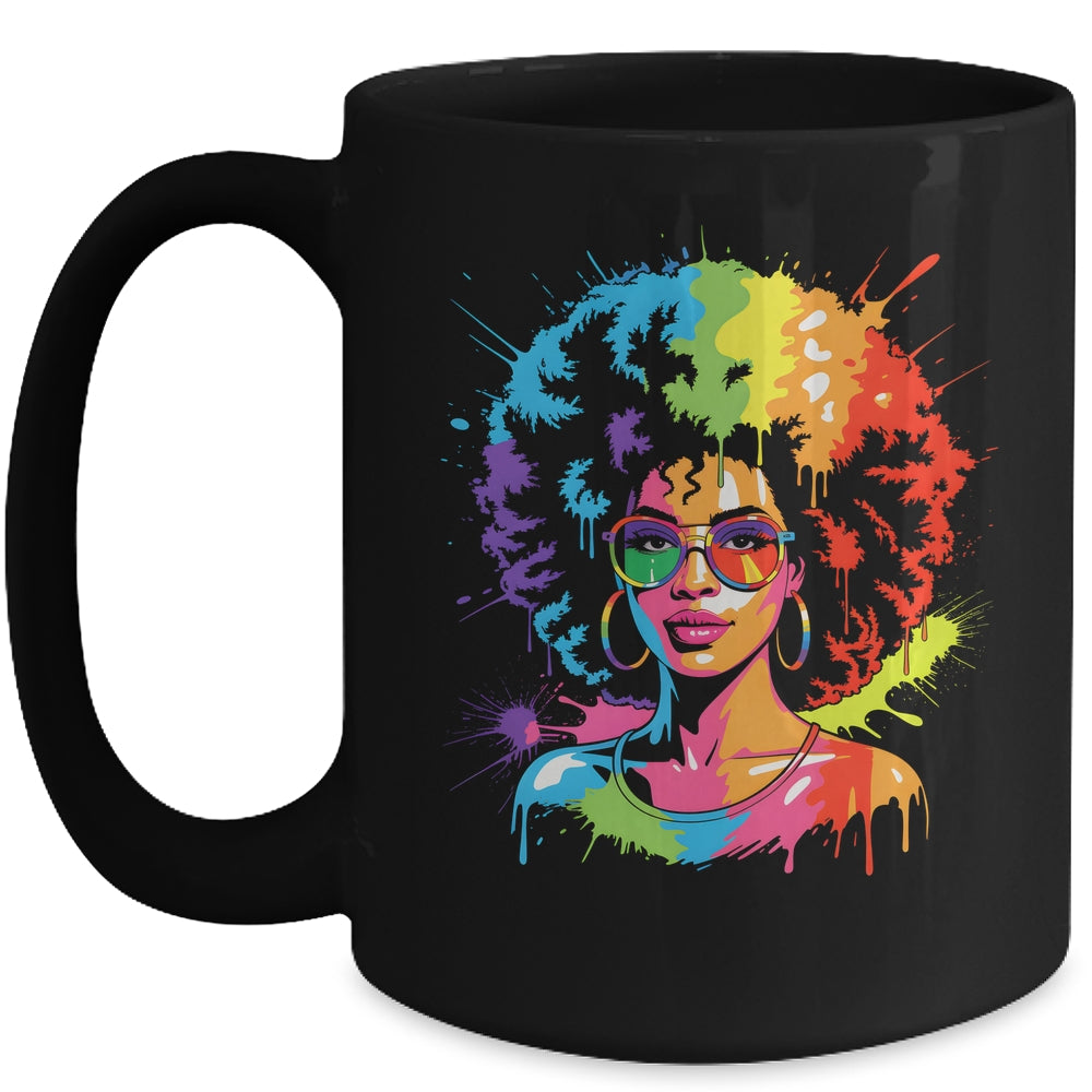 Juneteenth Black Queen Afro Pride Art Dripping Melanin Women Mug | teecentury