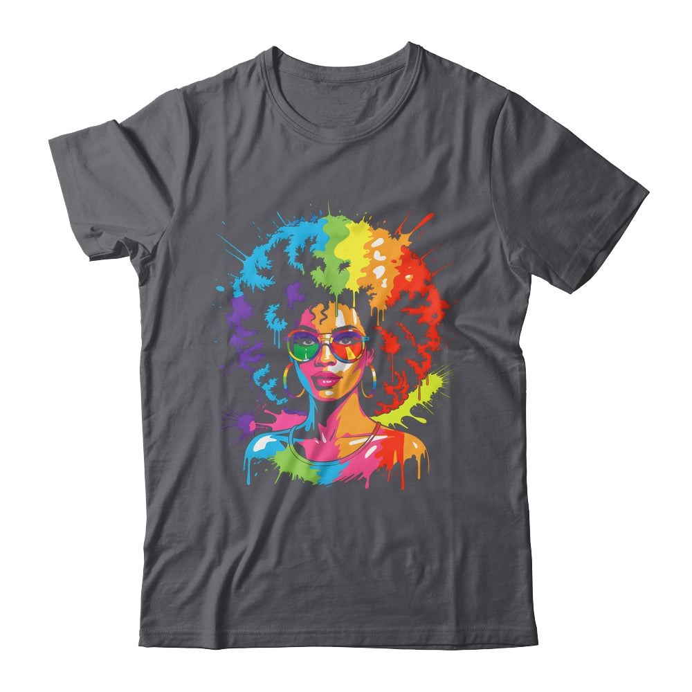 Juneteenth Black Queen Afro Pride Art Dripping Melanin Women Shirt & Tank Top | teecentury
