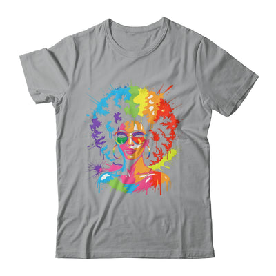 Juneteenth Black Queen Afro Pride Art Dripping Melanin Women Shirt & Tank Top | teecentury